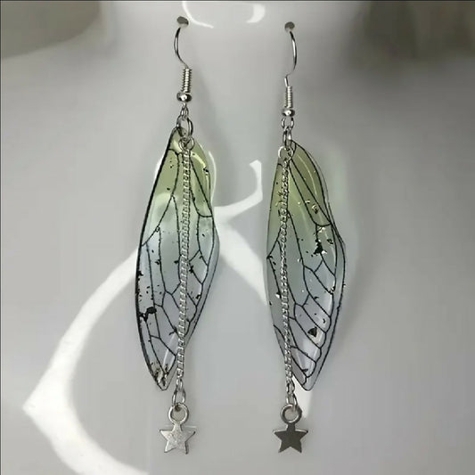 VEMO| Green fairy wings earrings