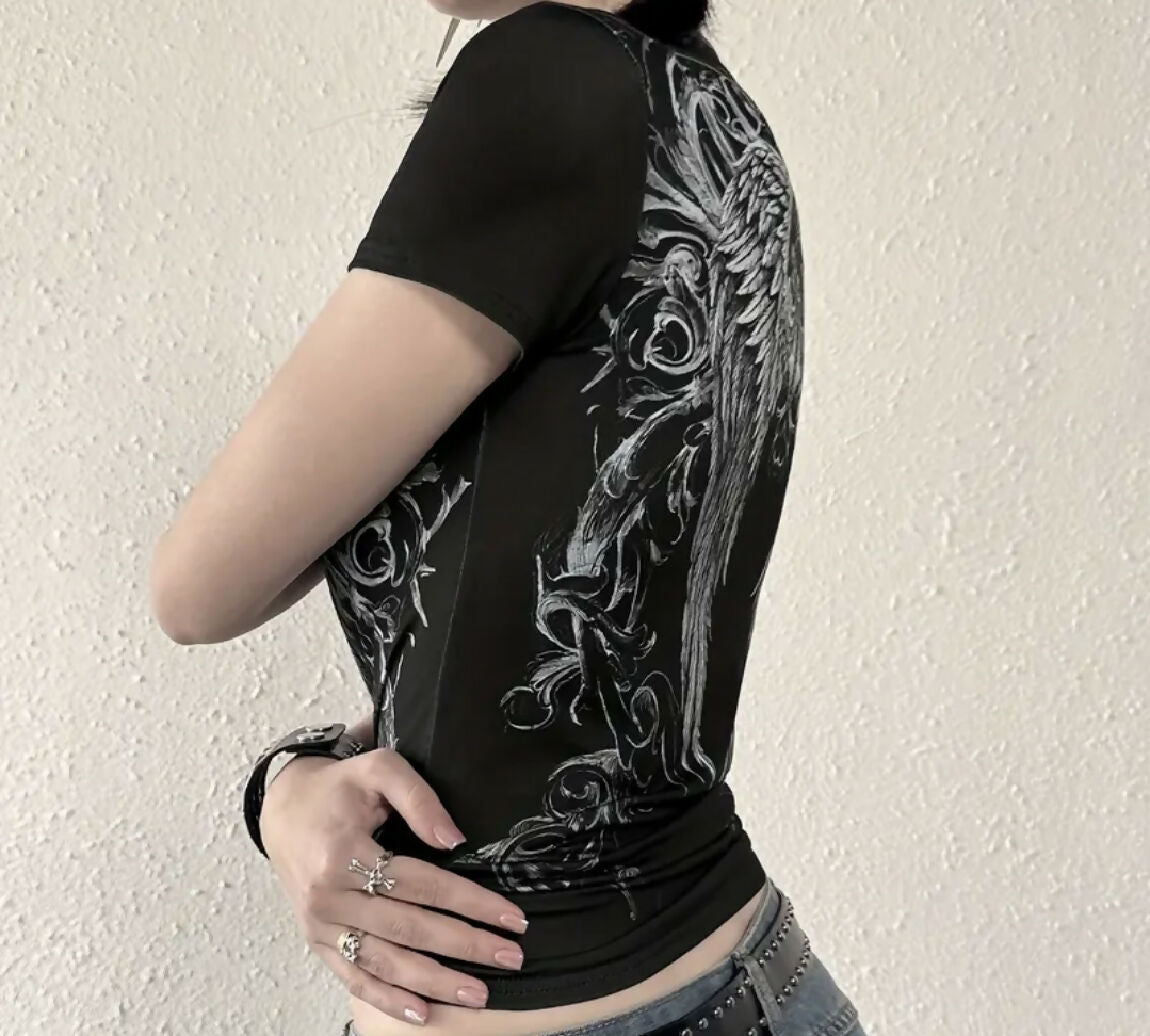 VEMO|Gothic Graphic T-shirt