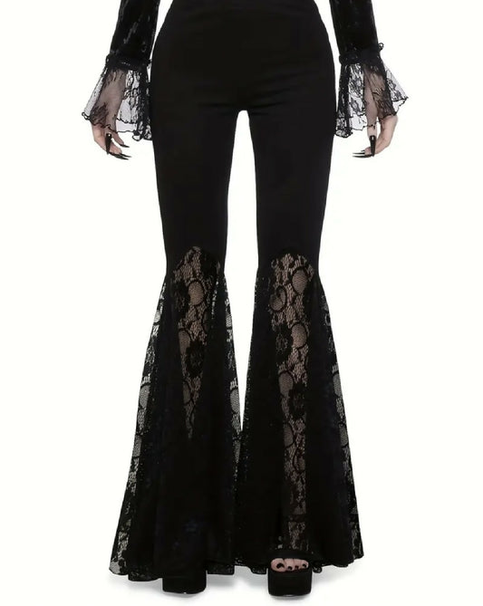 VEMO| Gothic wide leg lace pants