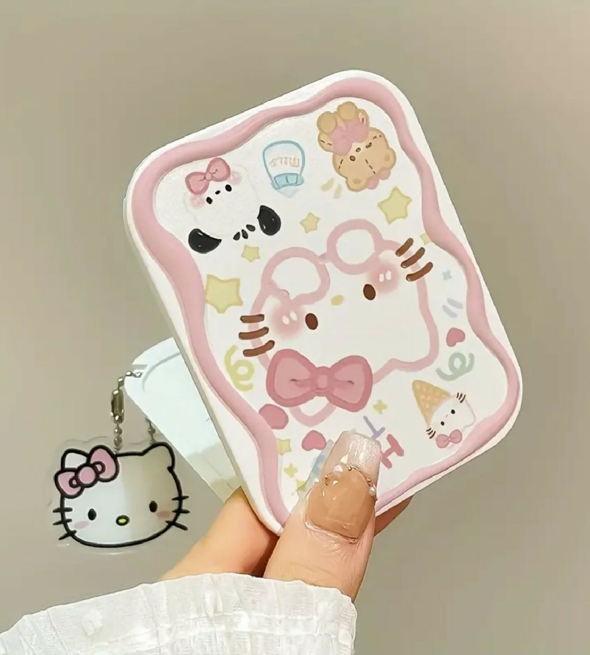 Sanrio for hello kitty Foldable Handheld Makeup Mirror + hair comb