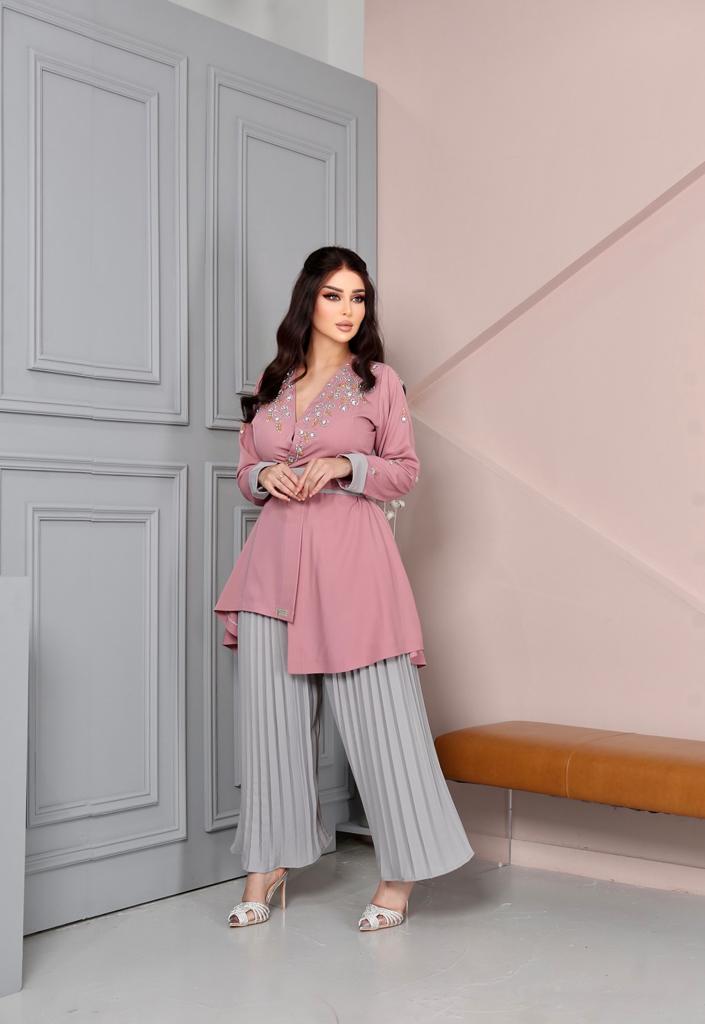بدله شك كريب ايطالي مع بلاسيه