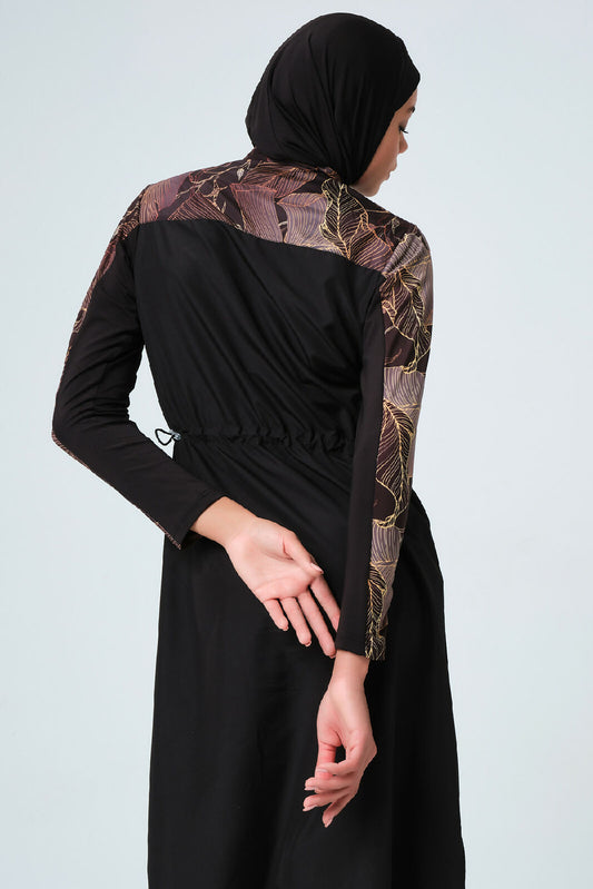 🖤 بوركيني تركي طويل – أسود ستايل راقي