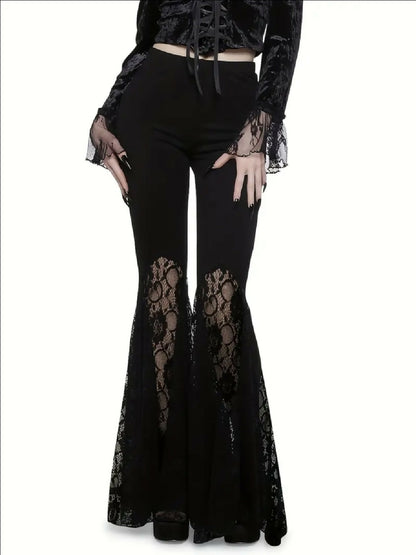 VEMO| Gothic wide leg lace pants