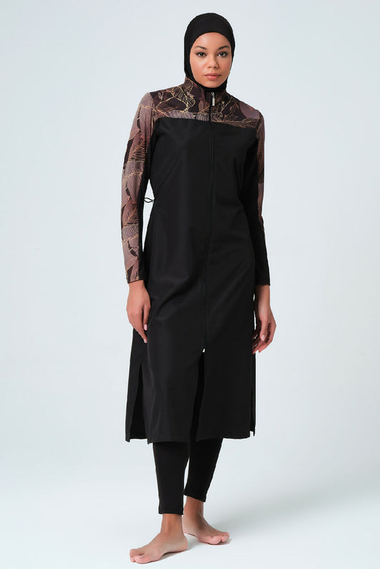 🖤 بوركيني تركي طويل – أسود ستايل راقي