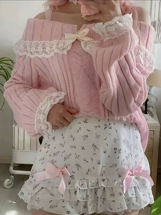 VEMO | Lace Off-the-Shoulder sweater