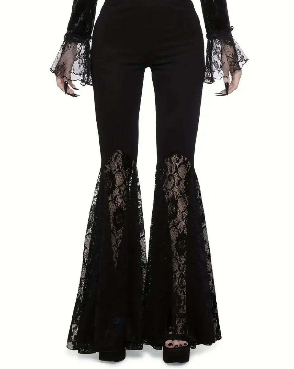 VEMO| Gothic wide leg lace pants