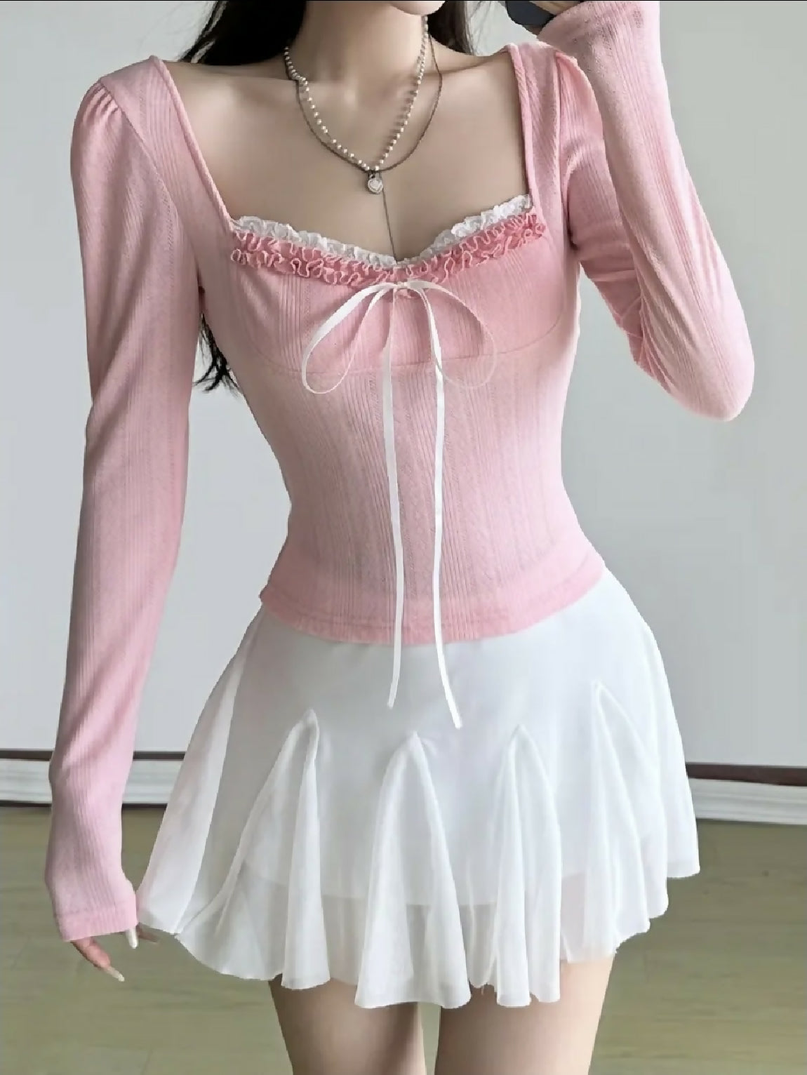 VEMO | coquette Style Slim-Fit shirt