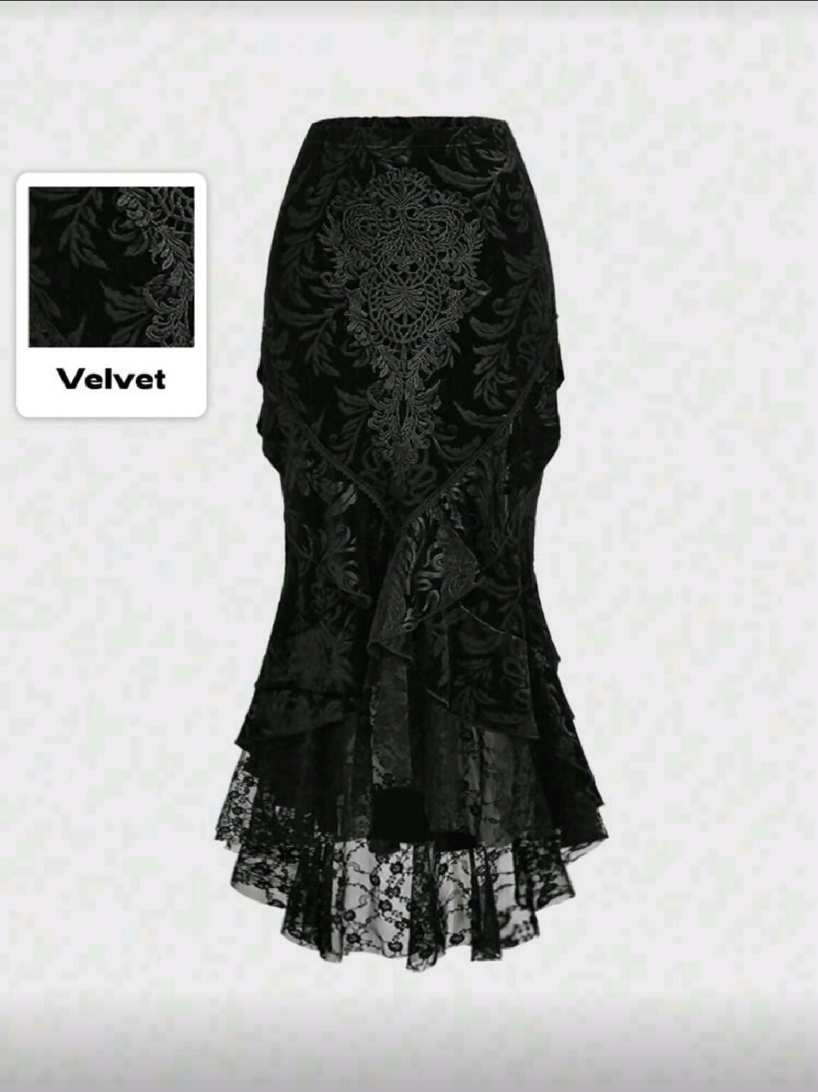 VEMO| High waisted goth mermaid skirt