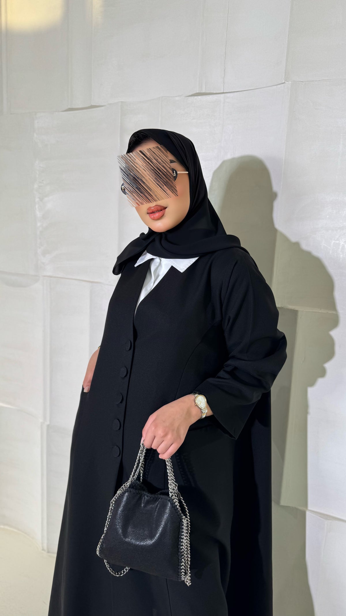 عبايه ساده مع قميص - 3