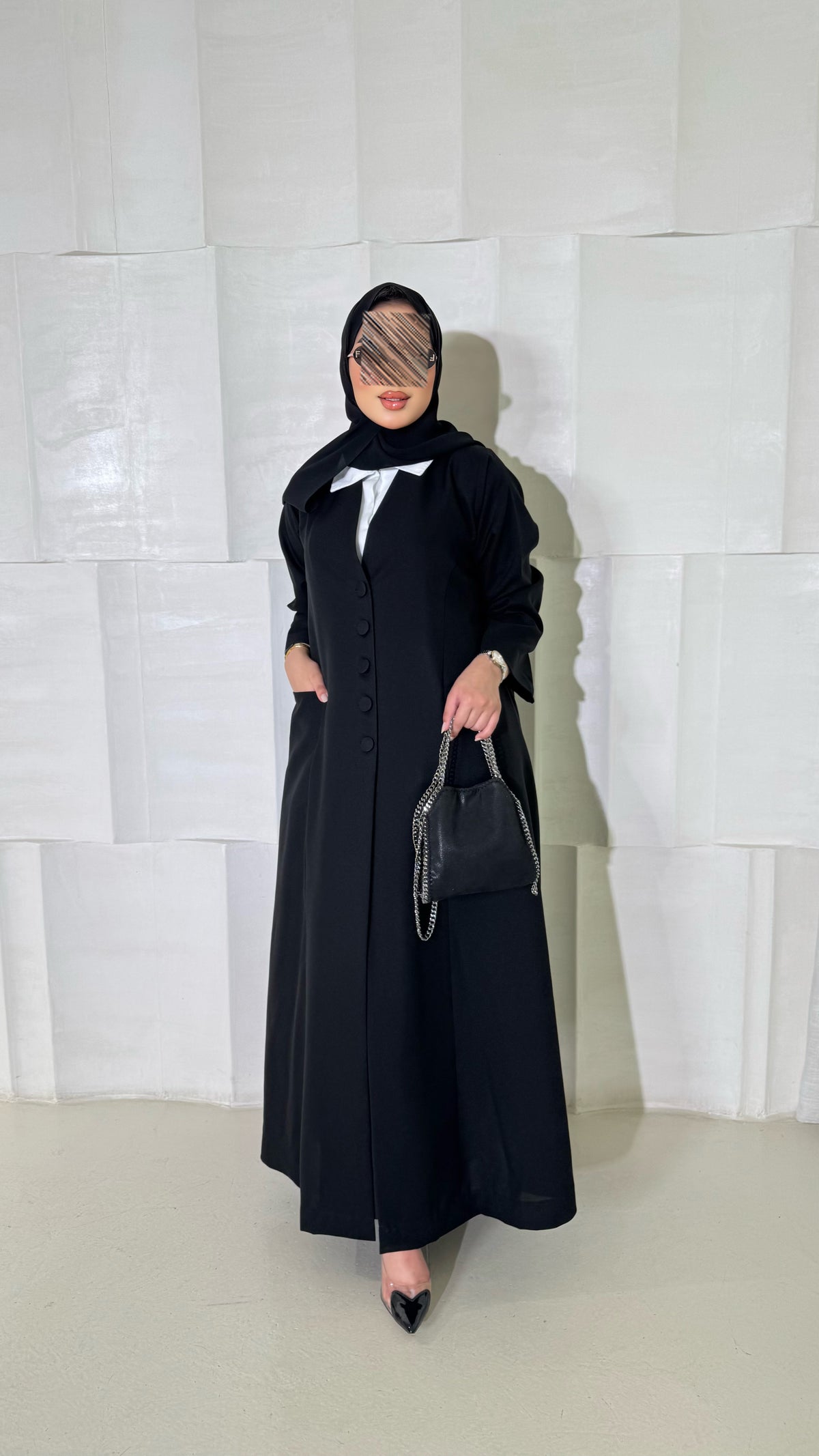 عبايه ساده مع قميص - 2