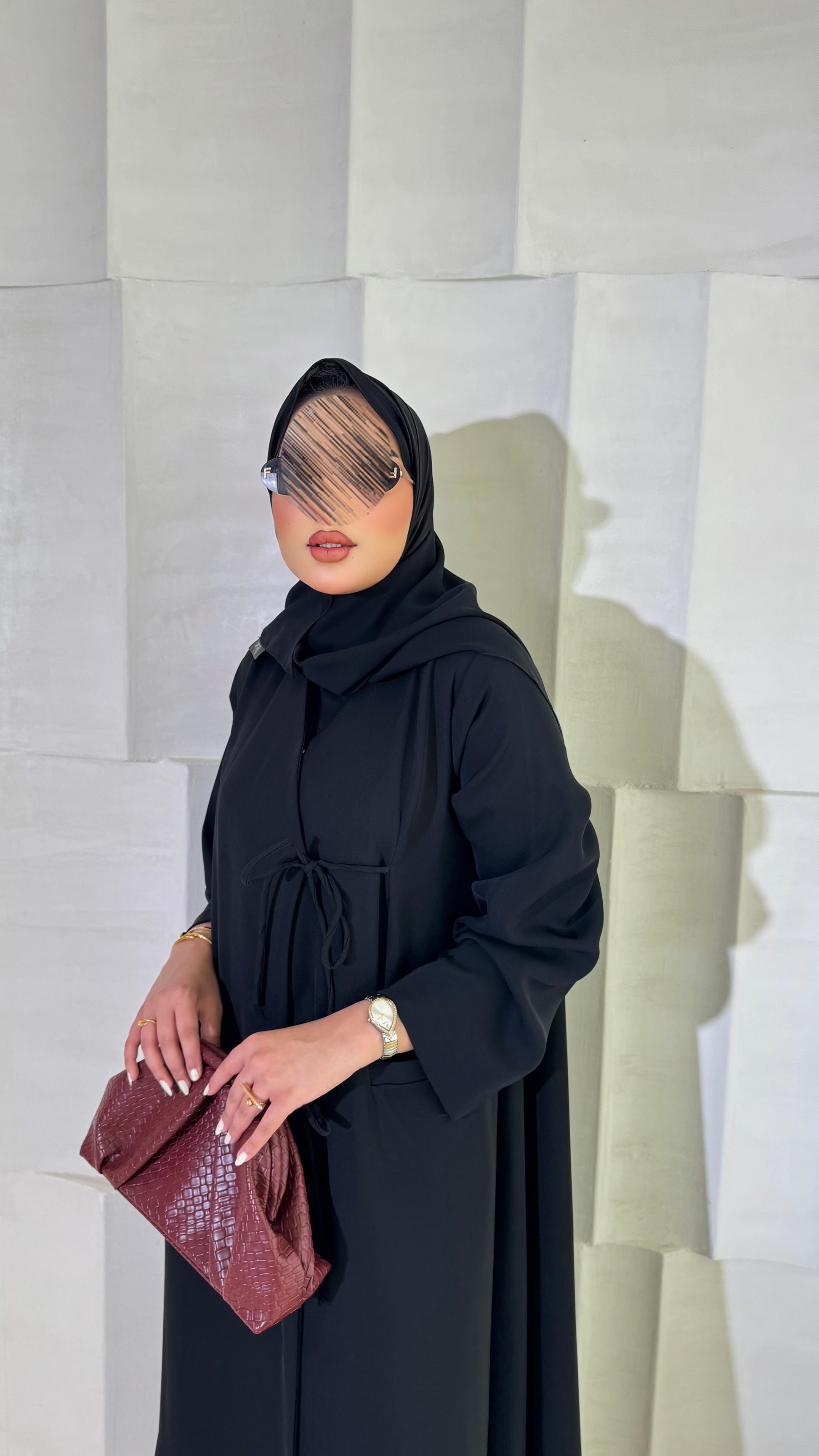 عبايه ساده مع ربطه - 5