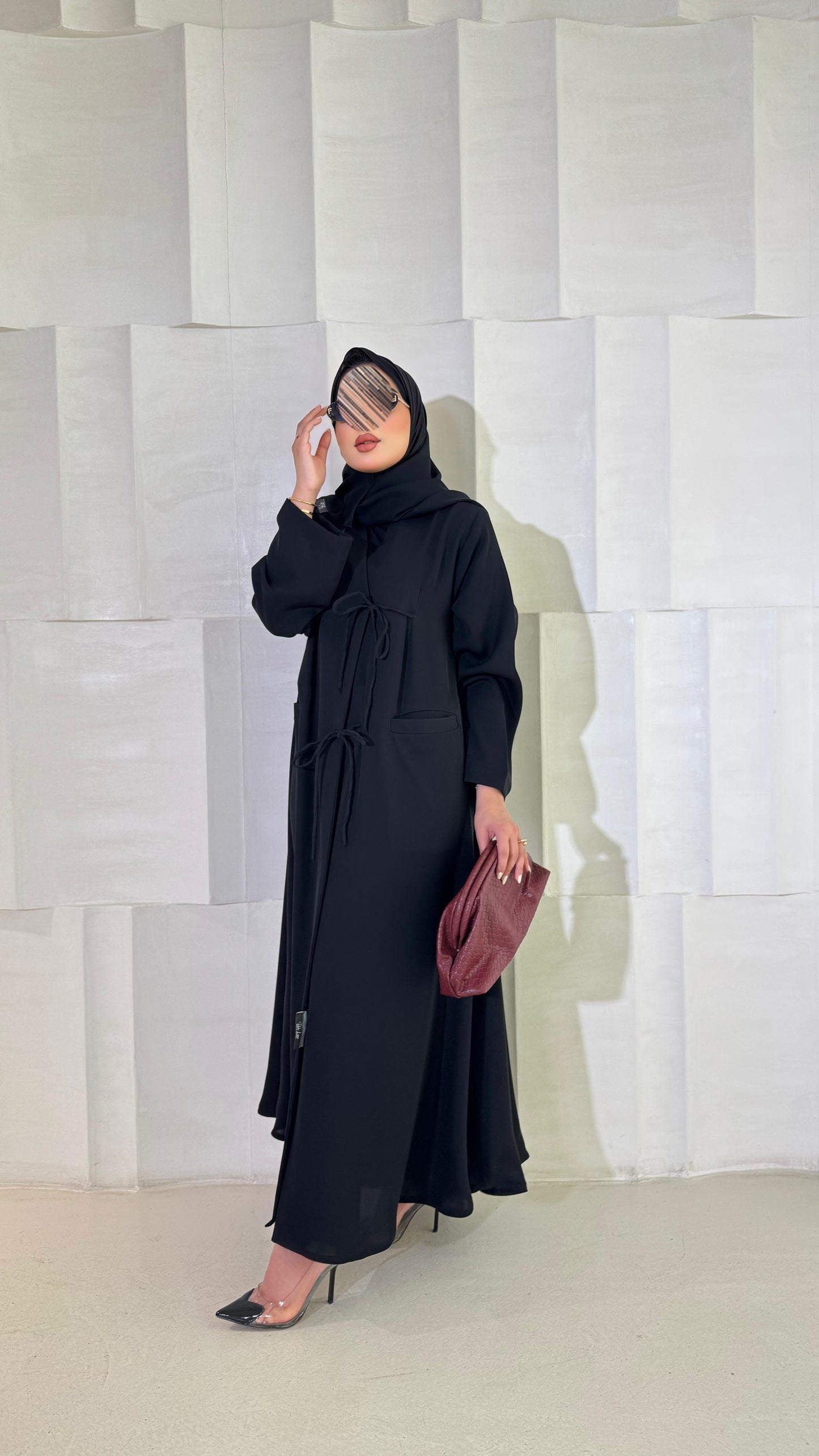عبايه ساده مع ربطه - 4