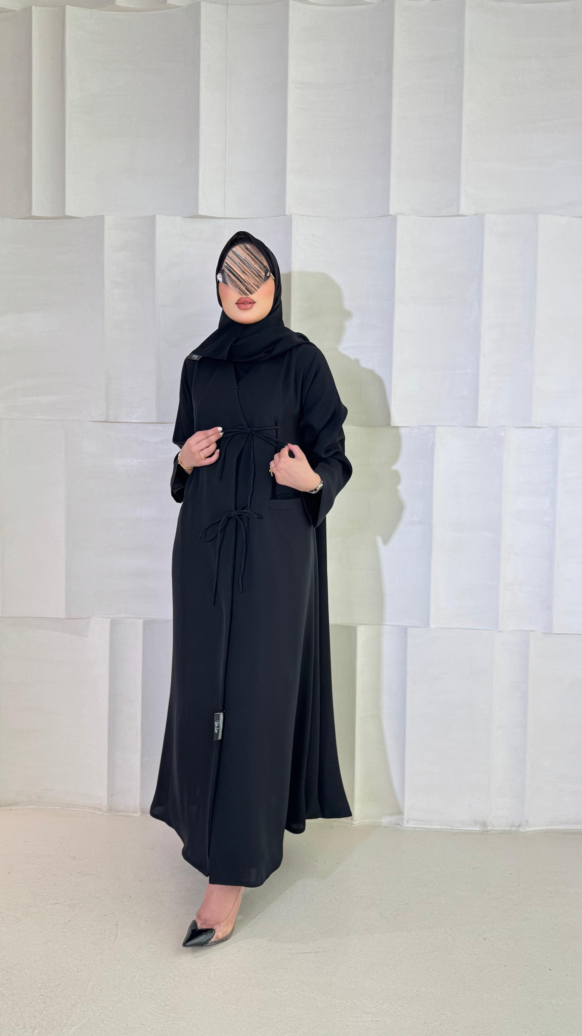 عبايه ساده مع ربطه - 2