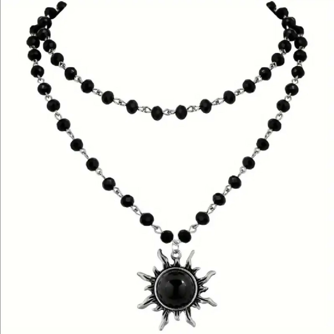 VEMO|Black Sun Pendant Necklace