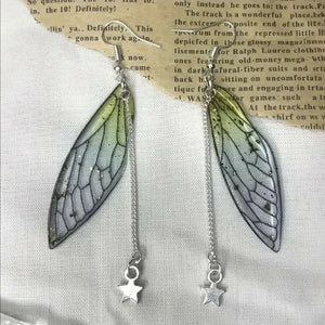 VEMO| Green fairy wings earrings