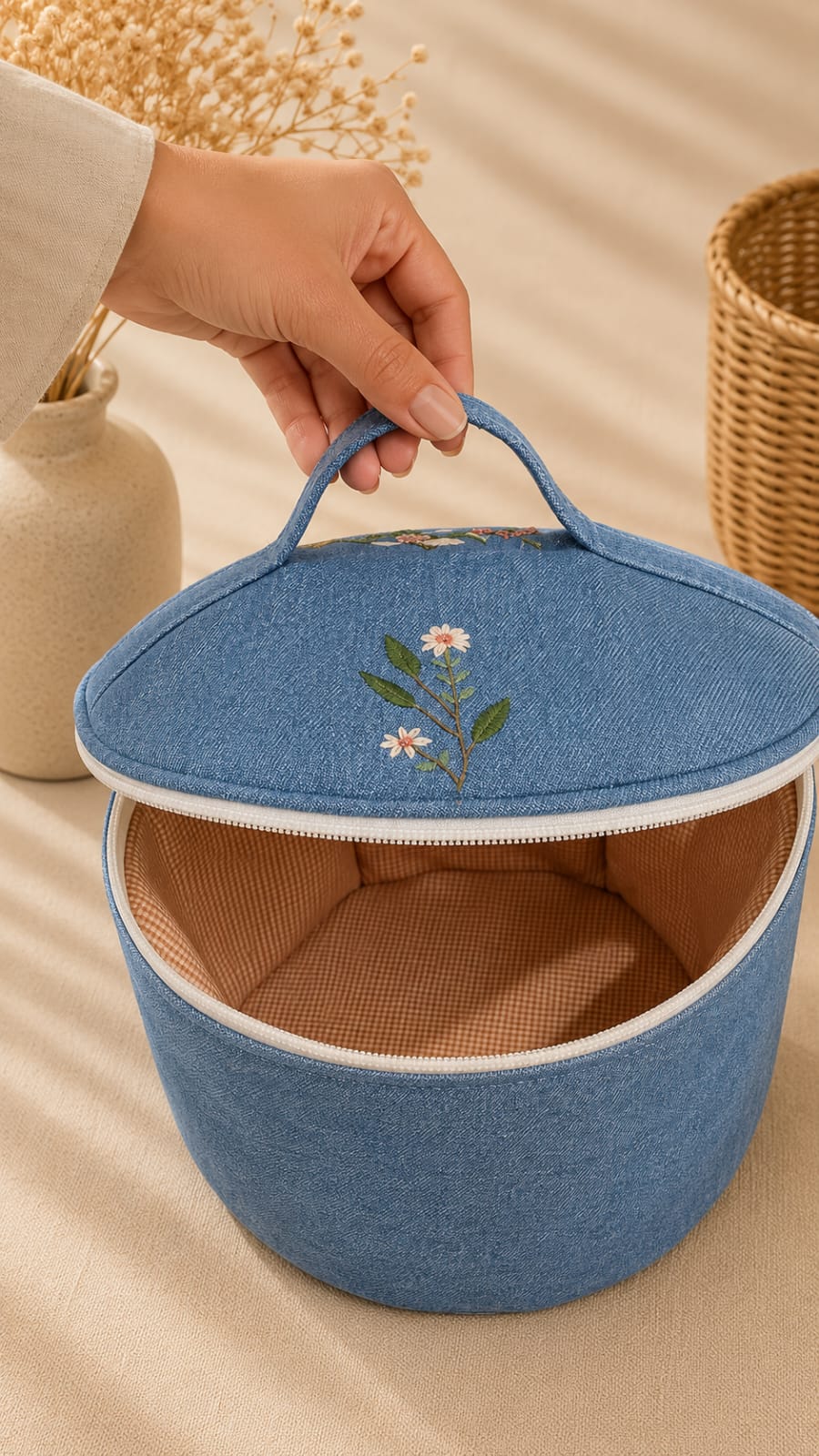 The Denim Bread Keeper ( flowers ) - 2