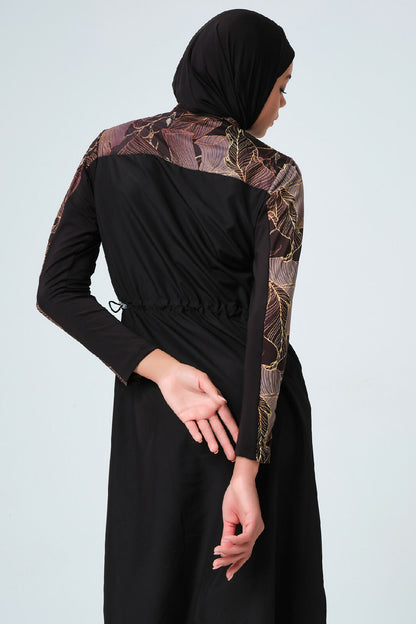 🖤 بوركيني تركي طويل – أسود ستايل راقي