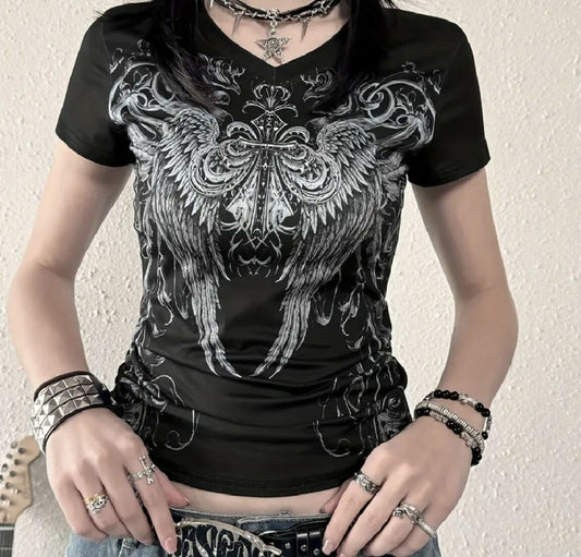 VEMO|Gothic Graphic T-shirt
