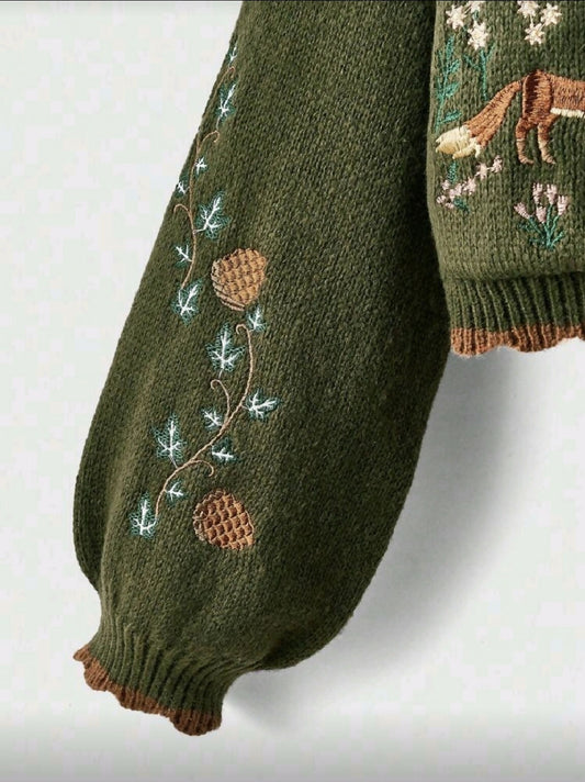 VEMO|fairycore flower sweater