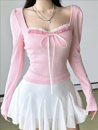 VEMO | coquette Style Slim-Fit shirt