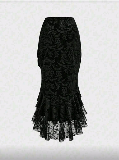 VEMO| High waisted goth mermaid skirt