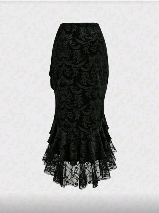 VEMO| High waisted goth mermaid skirt