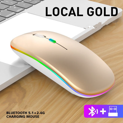 Tablet Phone Computer Bluetooth Wireless Mouse Charging Luminous 2.4G USB Wireless Mouse Portable Mouse