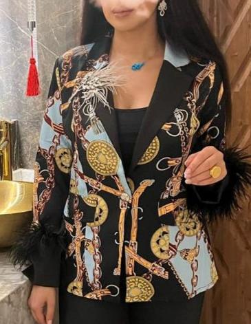 Black feather jacket